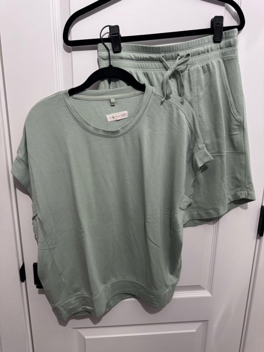 Lou & Grey Mint Green Cozy Tee and Drawstring Skirt Set